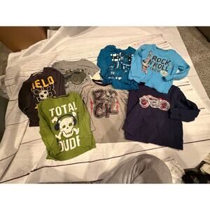 Lot of 7 Long Sleeve Graphic Shirts Size 4/4T